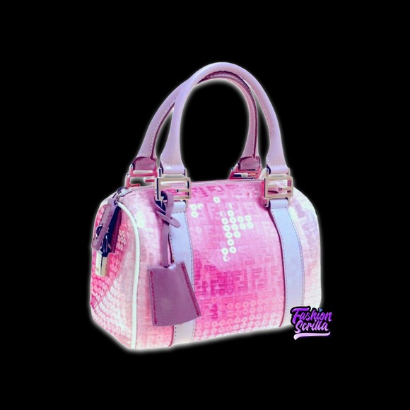 Vintage Fendi Pink Zucchino Sequins mini forever Bag Limited Edition - Picture 3 of 15